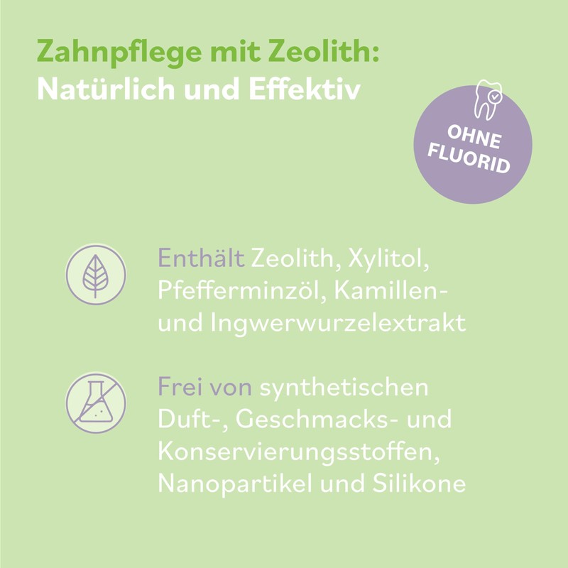 Zeolith MED Zahncreme 75 ml, Premium Xylit Zahnpasta ohne Fluorid,