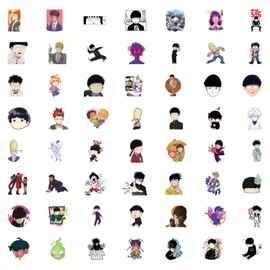 110PCS Mob Psycho 100 Anime Stickers for Water Bottle,Animated Comedy Stickers Waterproof Bike Skateboard Luggage Decal Graffiti Patches Decal (Blue)