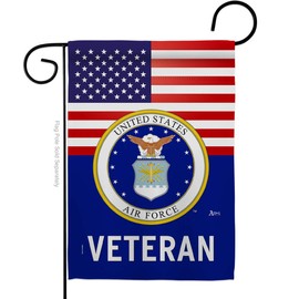 Americana Home & Garden US Air Veteran Garden Flag Armed Forces USAF United State American Military Retire House Decoration Banner Small Yard Gift Double-Sided, 13"x 18.5", Made in USA 13 X 18.5
