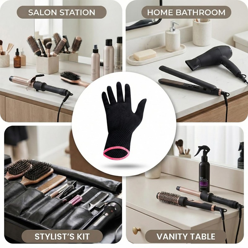Lotsdonxia Heat Resistant Hair Styling Glove - Protects Hands from