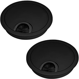 SOTECH 2 x Cable Ducts Matt Black Diameter 80 mm External Dimensions Diameter 90 mm Cable Grommets Made of Metal with Brush Seal