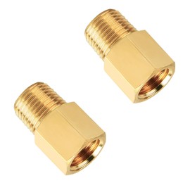 SUNGATOR Brass Pipe Fittings, 1/8" to 1/8" NPT Fitting Adapter, 1/8" NPT Male Pipe x 1/8" NPT Female Pipe (2 Pack)