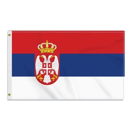 Large 90 x 150 cm Serbia Flag, Large 150D Serbian Friendship Banner, Germany Flag Doube Side Print Decor Brass Eyelets Large Serbia