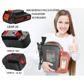 UNGINO FSMVC BDCCN24 7.2V-24V Battery Charger for Black+Decker BDCCN24 BDFC240, for Black & Decker 18V 14.4V 12V 9.6V 24V NiCD&NiMH Battery HPB18 HPB14 HPB12 HPB24 Black Decker 18V Battery Charger…