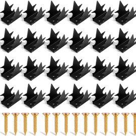 Blulu 24 Pcs Anti Climb Fence Spikes Intruder Deterrent Fence Wall Security Spikes for Outdoor Thief Bird Squirrel Raccoon Snake Cat Deterrent Garden Roofs Home Security (Black)