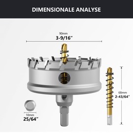 CSOOM Upgrade high-performance carbide hole saw, TCT hole cutter. Stainless steel and metal mesh are the ideal choice (90 mm)