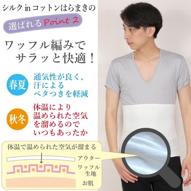 Fuwarism Men's Thin, Silk in Cotton, Haramaki for Summer, Cold