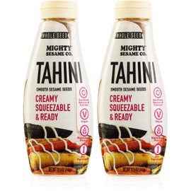 Mighty Sesame "Whole Seed" Creamy & Ready Squeezable Tahini Paste, 10.9oz (2 Pack) Gluten Free, Vegan, Non GMO, Keto Friendly, Plant Based Protein, Kosher