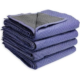 PackRite Moving Blankets 72" x 40" Quilted Heavy Duty Furniture Pads Packing Blankets, 2 Pack
