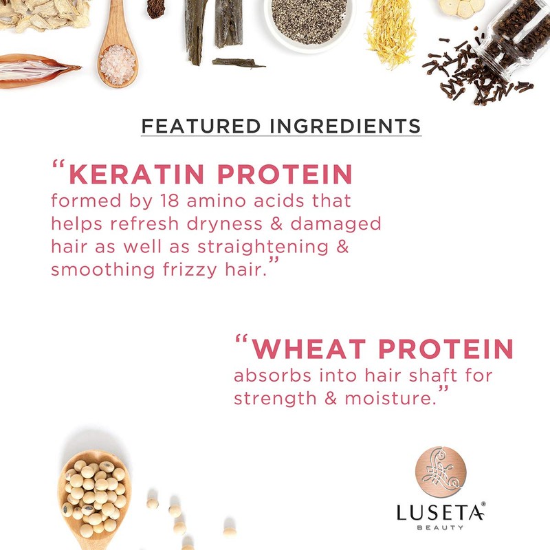 Luseta Keratin Smooth Shampoo and Conditioner Set Moisturizing and Hydrating