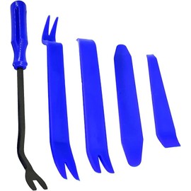 Mean Mug Auto 16212-61611A Windshield Washer Pump w/Grommet With 3 Meter Washer Hose and 5Pcs Auto Trim Removals Set - Compatible with Ford, Lincoln, Mazda, Mercury - Replaces OEM #: 89017059