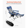 VEVOR Reclining Camping Chair, 4 Adjustable Positions, Portable Folding Lounger