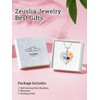 Zeuslia Sunflower Heart Birthstone Necklaces for Women, 925 Sterling Silver