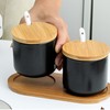SHUESS Set of 2 Ceramic Storage Jars, Black, Salt Barrel