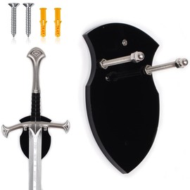 WANLIAN Sword Holder, Axe Holder, Sword Wall Mount, Acrylic Wall Mount for Sword and Axe, Vertical Display and Decoration (Black, 1 Piece)