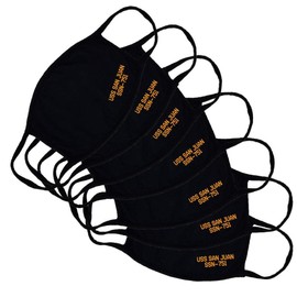 USS San Juan SSN-751 Adult Black Face Mask Los Angeles Class Nuclear-Powered Attack Submarine