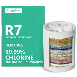 1 Pack 33 Stage Universal Shower Filter Replacement Cartridge V+C+E- Hard Water Purifier Removes Chlorine, Heavy Metals, Iron, Sediments - High Output Water Softener for Skin & Hair