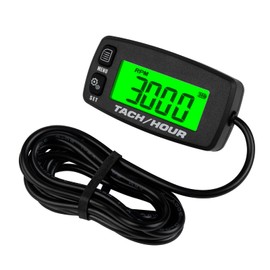 HonorMeet Digital Tachometer for Small Engines, Green and Red Backlight, Maintenance Reminder, Overspeed Alarm for Gas Powered Lawnmower, Generator, Chainsaw