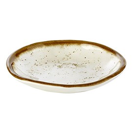 APS 84509 Stone Art Plate Diameter 15.5 cm Height 2.5 cm Melamine Cream / Brown