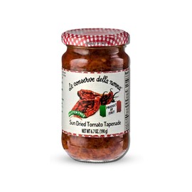 Le Conserve Della Nonna Sun Dried Tomato Tapenade - Italian Tomato Spread, Healthy Tomato Dip - Natural & Gluten Free Tapenade - Made from Fresh Ingredients For Toppings, Spread & Garnish - 6.7 oz