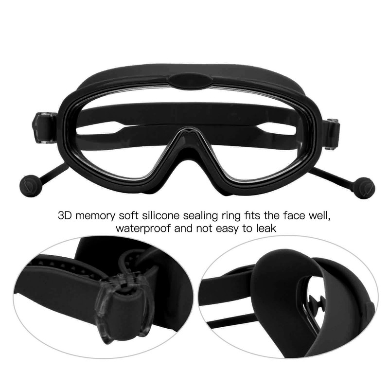 Kids Swimming Goggles with Earplug Waterproof AntiFog High Definition Diving
