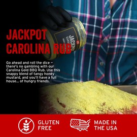 PS Seasoning Jackpot Carolina Gold - Sweet and Tangy Honey Mustard BBQ Seasoning and Rubs for Smoking and Grilling - All-Purpose Dry BBQ Rub for Steak, Pork, Ribs, Chops, Beef, Chicken and more