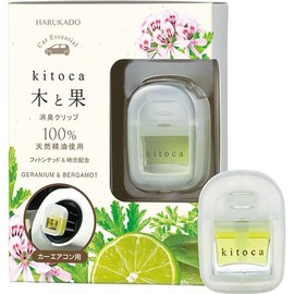 Harukado Wood and Fruit Deodorizing Clip, Geranium & Bergamot, Car Deodorizer, Fragrance, Made in Japan