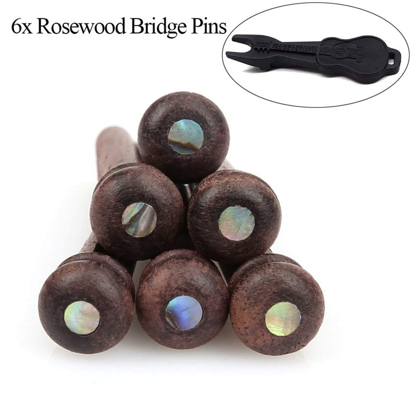 Alnicov Guitar Bridge Pins 6 Piece Rosewood Acoustic Guitar String