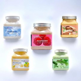 Exfoliantes Facial Corporal Hidratante Aclara Manchas 5pz Vitamina Almendra Pepino Frambuesa Ácido Hialuronico