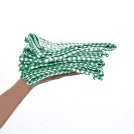 Softopia Cotton 4 Pack Gingham Check Kitchen Dish Towels 16x26 Inches, Absorbent & Durable, Washable, Hand Tea Towels with Hanging Loop - Ideal for Restaurants & Home Kitchens, Green White