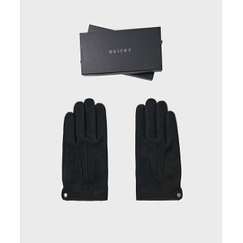 Noir Lambskin Suede Touch Gloves (Black Suede)