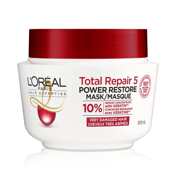 L'Oreal Paris Total Repair 5 Restoring Hair Mask with Protein, Calendula Extract and Ceramide for Damaged Hair