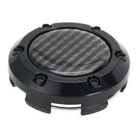 RATCHROLL 1 Pc Universal Wheel Center Caps Hub Caps Rim Center Caps OD: 66mm / 2.60" Black Plastic for Ford for Chevy with Black Carbon Fiber Pattern Sticker