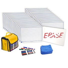 EAI Education Centimeter Grid Dry-Erase Boards: 9"x12" Double-Sided Kit