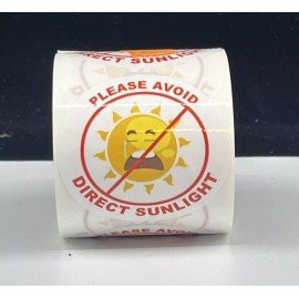 Chez-Mel AVOID DIRECT SUNLIGHT 100 Stickers 2” Circle Weather Proof Warning Labels