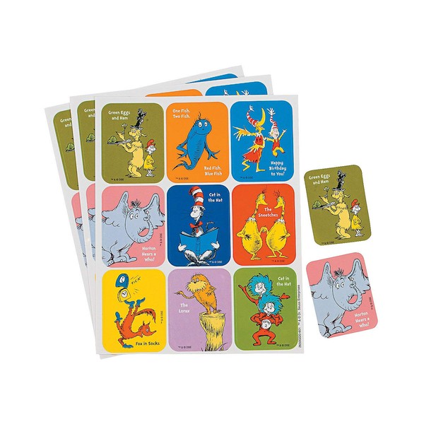 DR Seuss Character Stickers (36PC) - Stationery - 4 Pieces