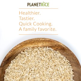 Planet Rice Bulk Sprouted Blonde Rice Bulk - Great for Bulk Cooking - Gaba, Gluten-Free, Vegan, Paleo, with 64% more Fiber - Soft and Chewy Texture - 22 Ounce (Pack of 6)