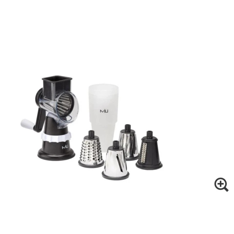 Miu, Rotary Food Cheese Drum Grater w Stainless Steel Drums