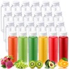 Thenshop 50 Packs 10 oz Plastic Juice Bottles with Caps BPA Free Juicing Bottles Bulk Reusable Drinks Container with Leak Proof Lids Clear Sensory Container for Tea Water Milk Liquid Smoothies (White)