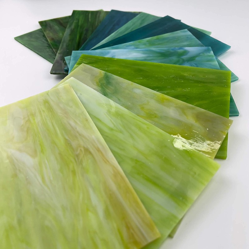 Unicoshape 12 Sheets Stained Glass Pack, 6" X 4" Cathedral