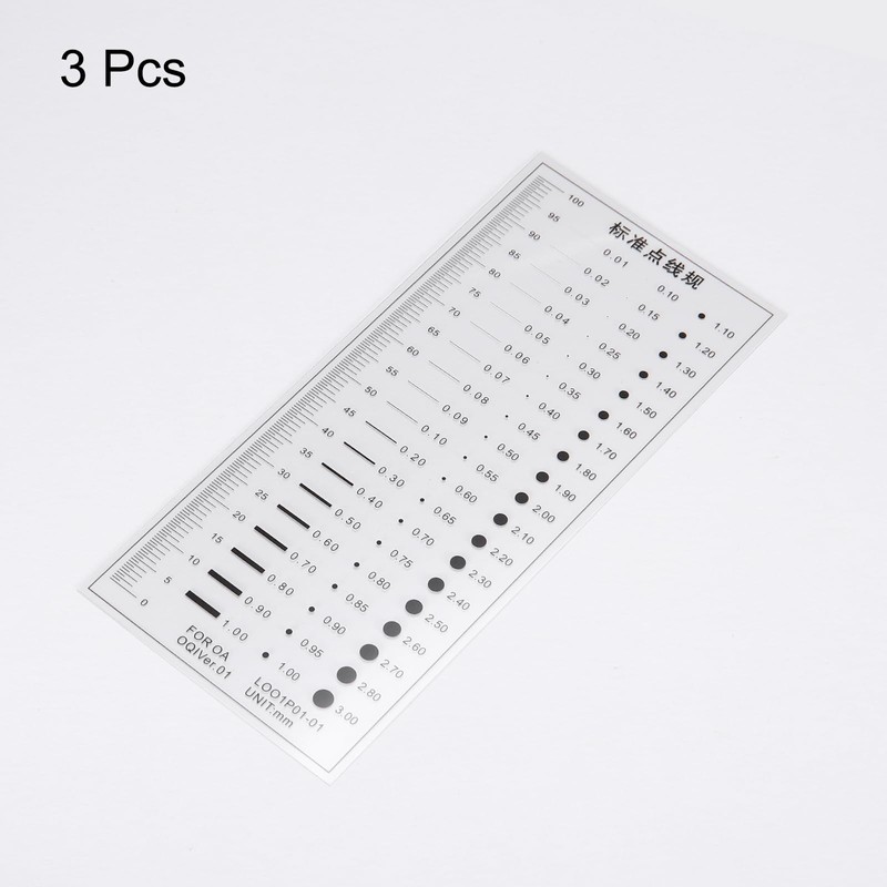 HARFINGTON 3pcs High Precision SEC Size Estimation Chart 107x47mm 0.16mm