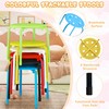 VECELO Stackable Stools for Classroom, 12" Height Plastic Portable Stacking