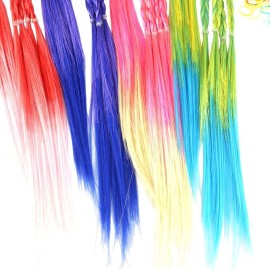 HJW Extensiones De Cabello Para Niñas, Pelucas Coloridas, Bandas