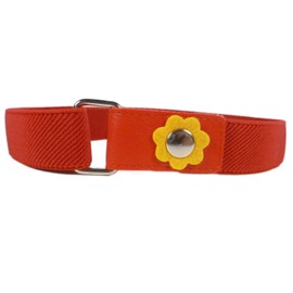 Olata Girls’ Elasticated Flower Belt (1-6 Years). Red