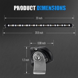 BUNKER INDUST 1 Pcs 20 Inch Silm LED Light Bar with DT Connector, 3000LM Single Row Flood LED Light Pods Driving Off Road Work Lights for Trucks ATV UTV SUV Boat