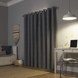 Sun Zero Duran Thermal Insulated 100% Blackout Grommet Curtain Panel, 50" x 84", Gray