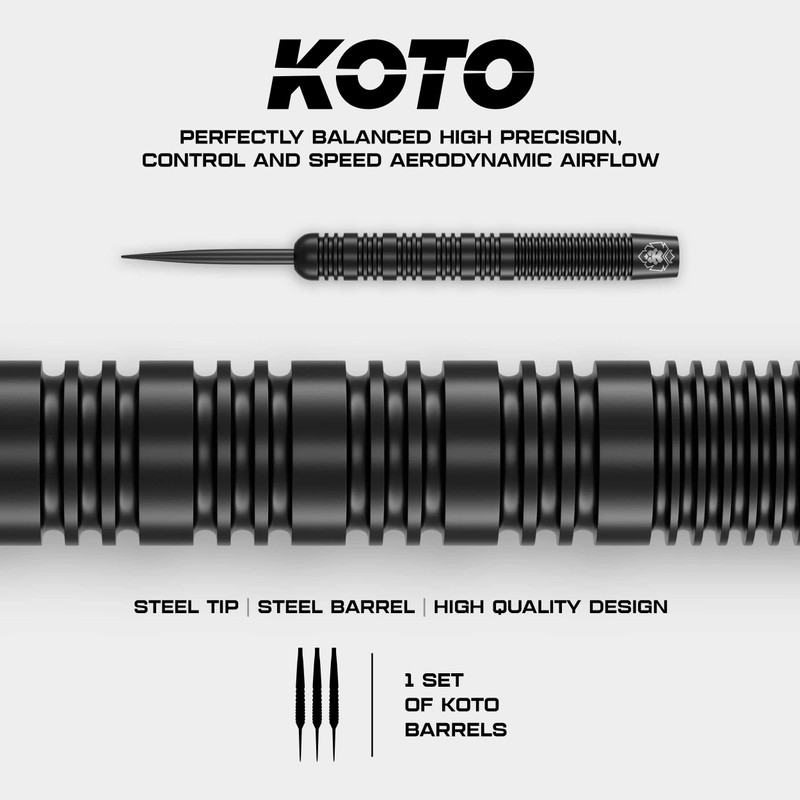 KOTO - Tribute Darts 18 Gram, Black, Incl. KOTO Flights,