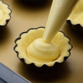 Space Home - Tortettes - Mini Tart Mould - Cases for Pudding, Muffins, Cupcakes - Stainless Steel - Set of 6 - Diameter 13.5 cm - Black