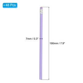 PATIKIL Round Pencils, 48 Pack HB Graphite Pencils with Eraser Wood Pencils Cute Pencil for Classroom Teacher Office Supplies, Purple