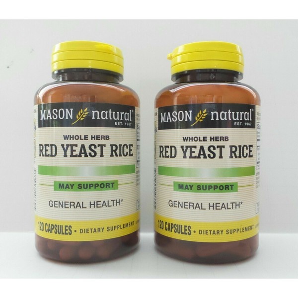 PACK 2 X 120 = 240 CAPSULES RED YEAST RICE 1200 mg /2 ca lower cholesterol